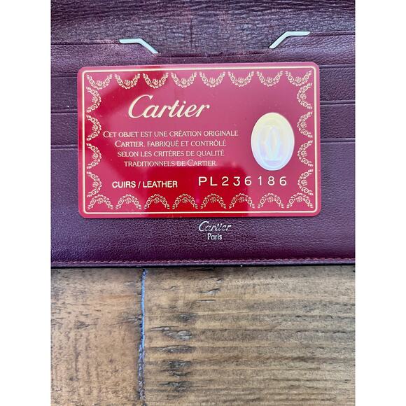 CARTIER Long wallet Cabochon Bordeaux Leather With Authenticity Card - Picture 5 of 9